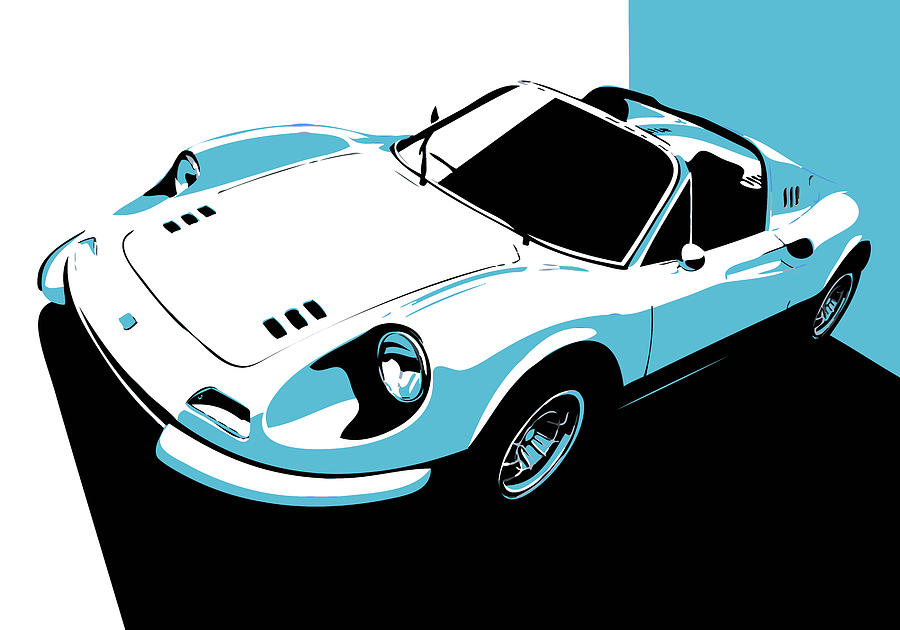Car Digital Art - Ferrari Dino - Classic Italian Sports Car #1 by Thespeedart