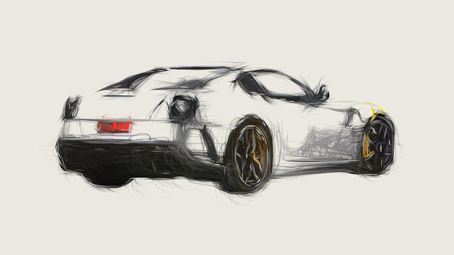 Ferrari Novitec Rosso 599 Gto Car Drawing Digital Art By Carstoon Concept