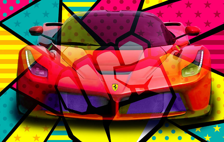 Ferrari Pop Art #1 Mixed Media by Marvin Blaine