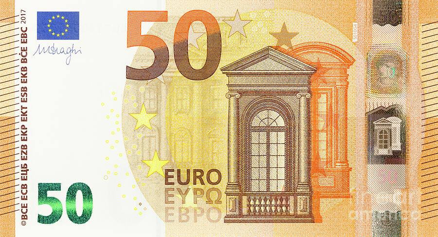 Eur Photograph - Fifty Euro banknote #1 by Roberto Morgenthaler