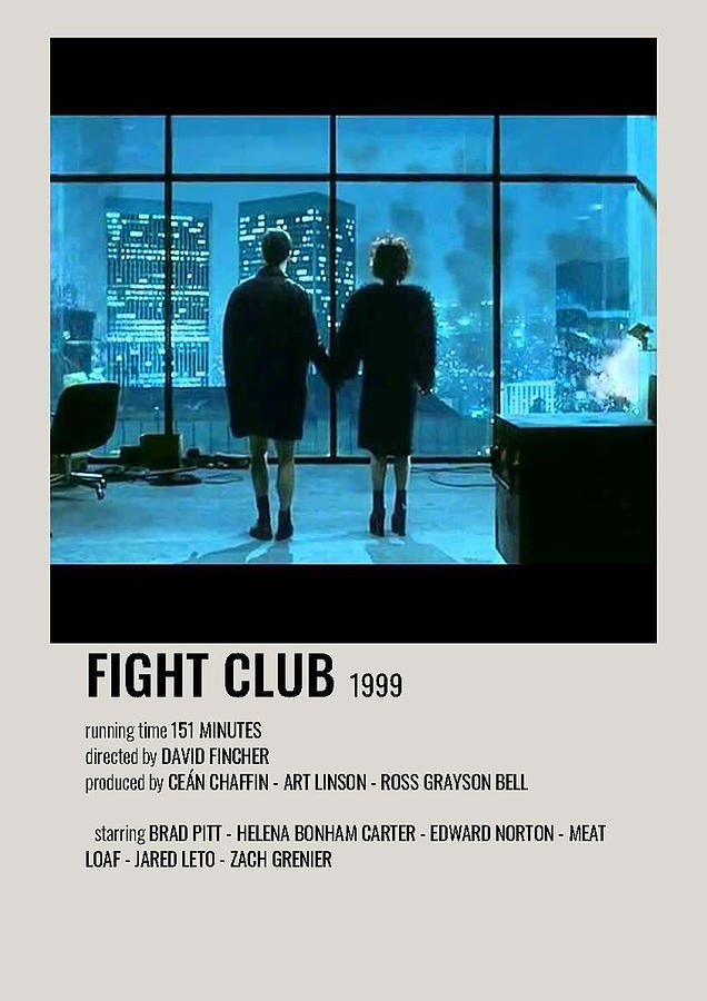 Fight Club Poster David Fincher, Minimalist Movie Poster Digital Art by 