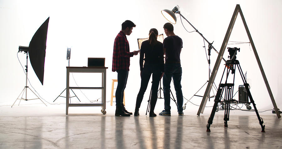 Film crew in the studio #1 Photograph by Brightstars