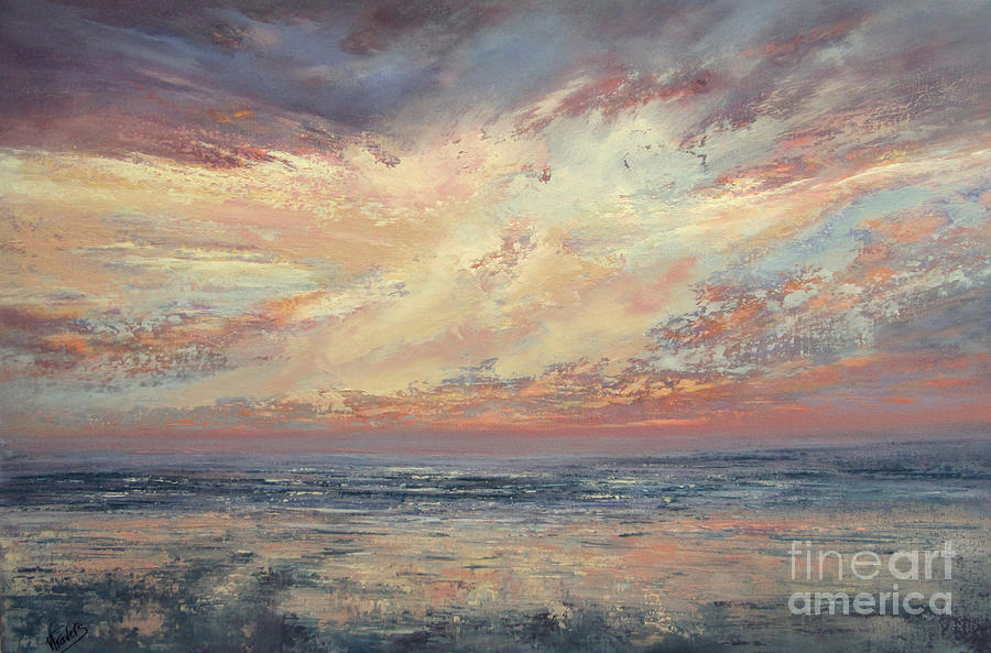 Sunset Painting - Finding Peace by Valerie Travers