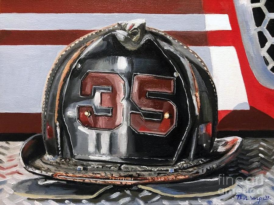Fire Helmet Painting - Fire Helmet #2 by Paul Walsh
