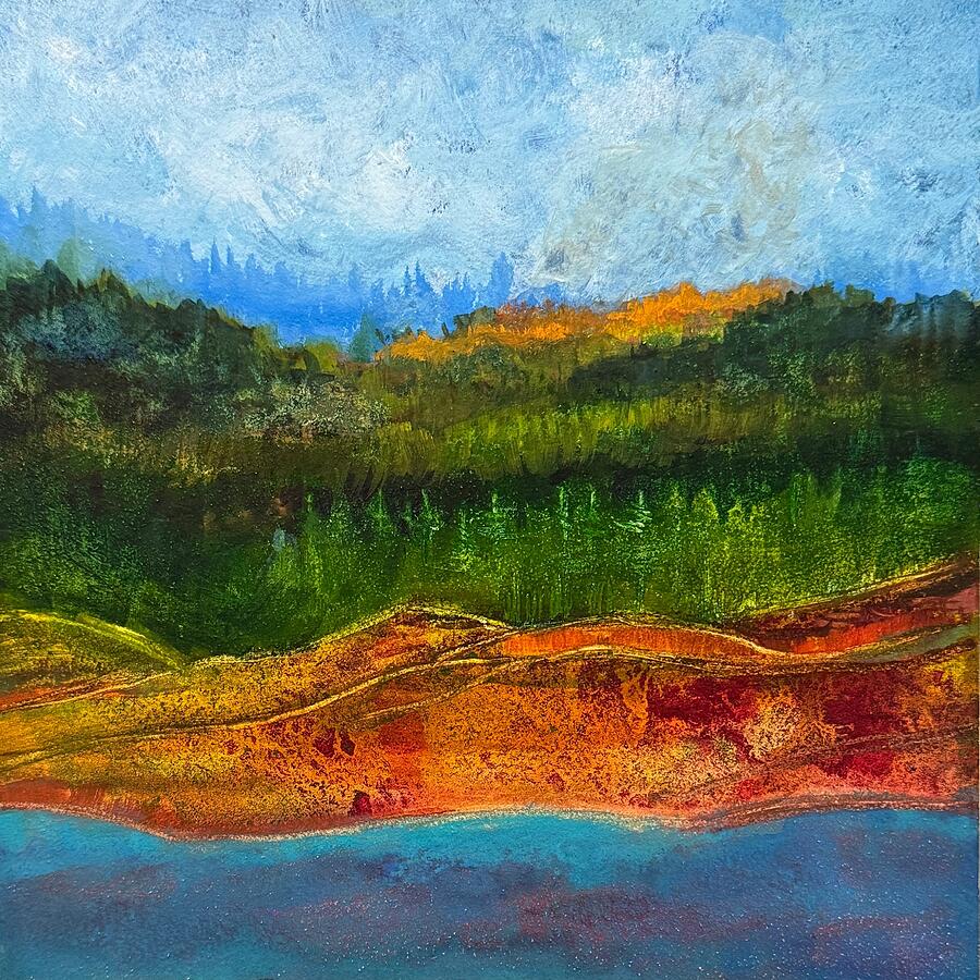 Fire in the Red Rocks #1 Painting by Tonja Opperman