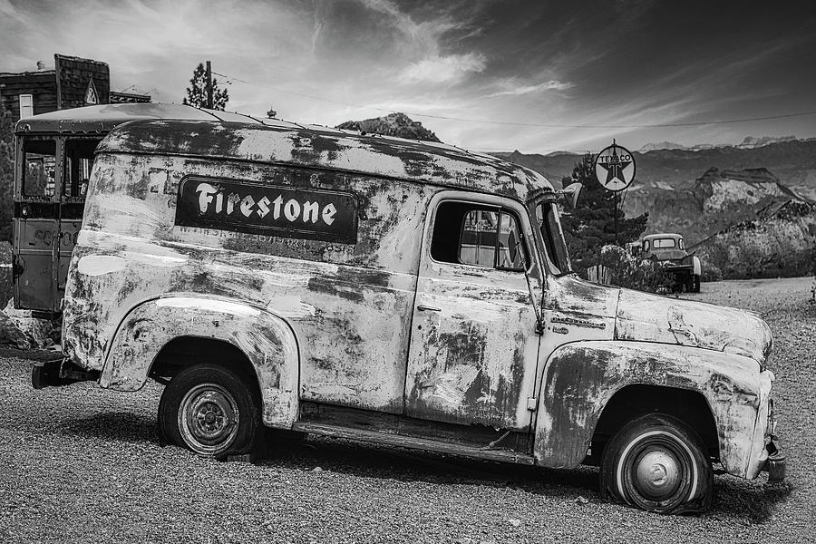 Vintage Photograph - Firestone Truck #1 by Susan Candelario