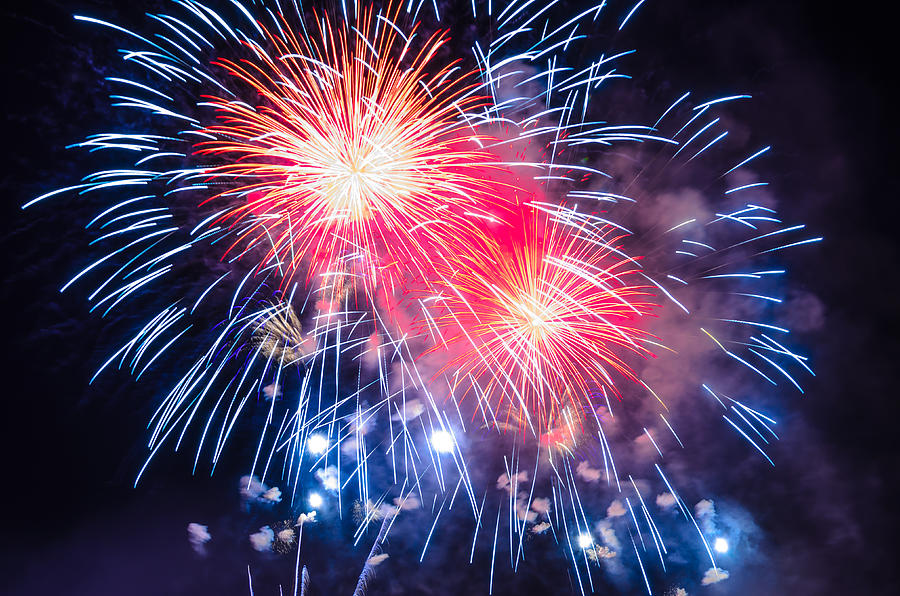 Firework Background - 4th July Independence day celebration #1 Photograph by Raghu_Ramaswamy