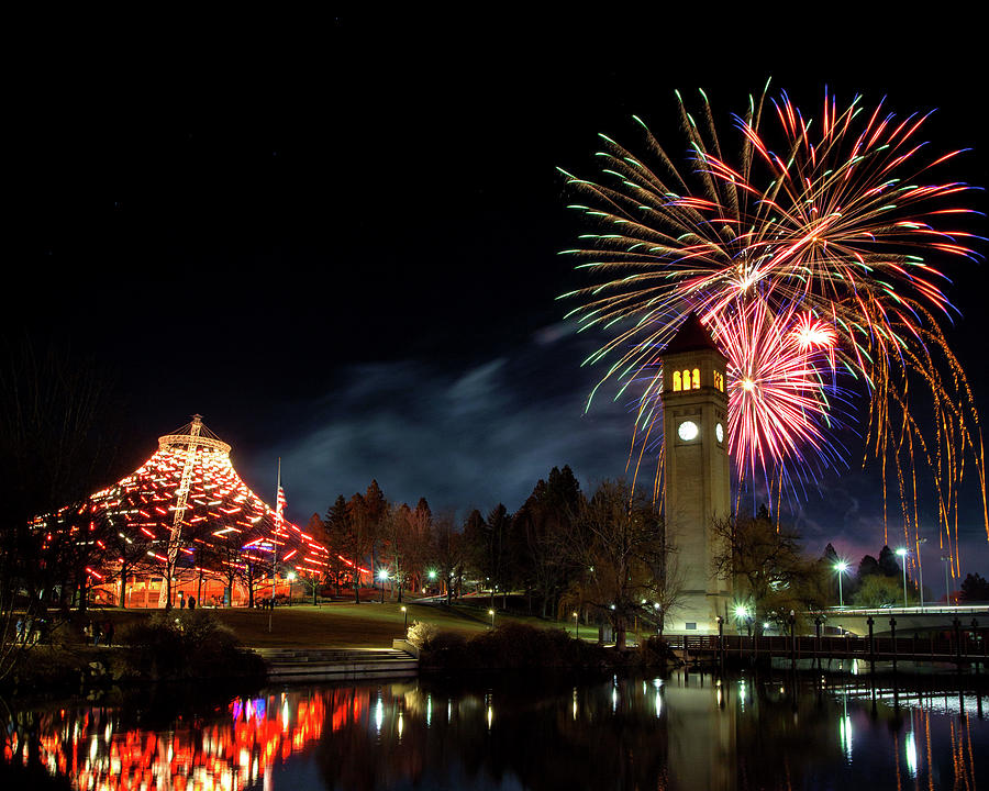 Fireworks in Riverfront Park Photograph by James Richman Fine Art America