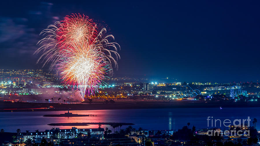 Fireworks over Americas Finest City #1 Photograph by Sam Antonio