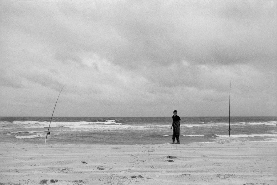 Fisherman, Island Beach State Park, New Jersey #1 Photograph by Stephen Russell Shilling