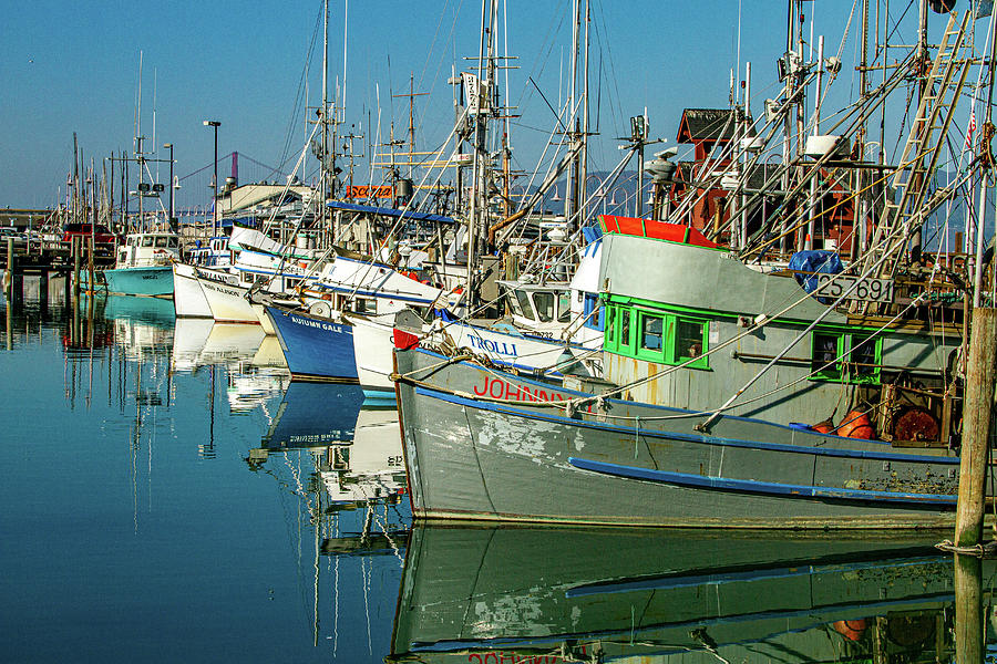 Fishing Boats At Fishermans Wharf #1 Photograph by Bill Gallagher