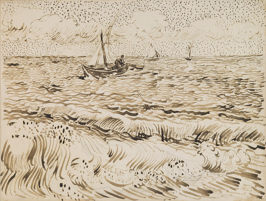 Vincent Van Gogh Painting - Fishing Boats at Saintes Maries de la Mer by Vladimir Lomaev