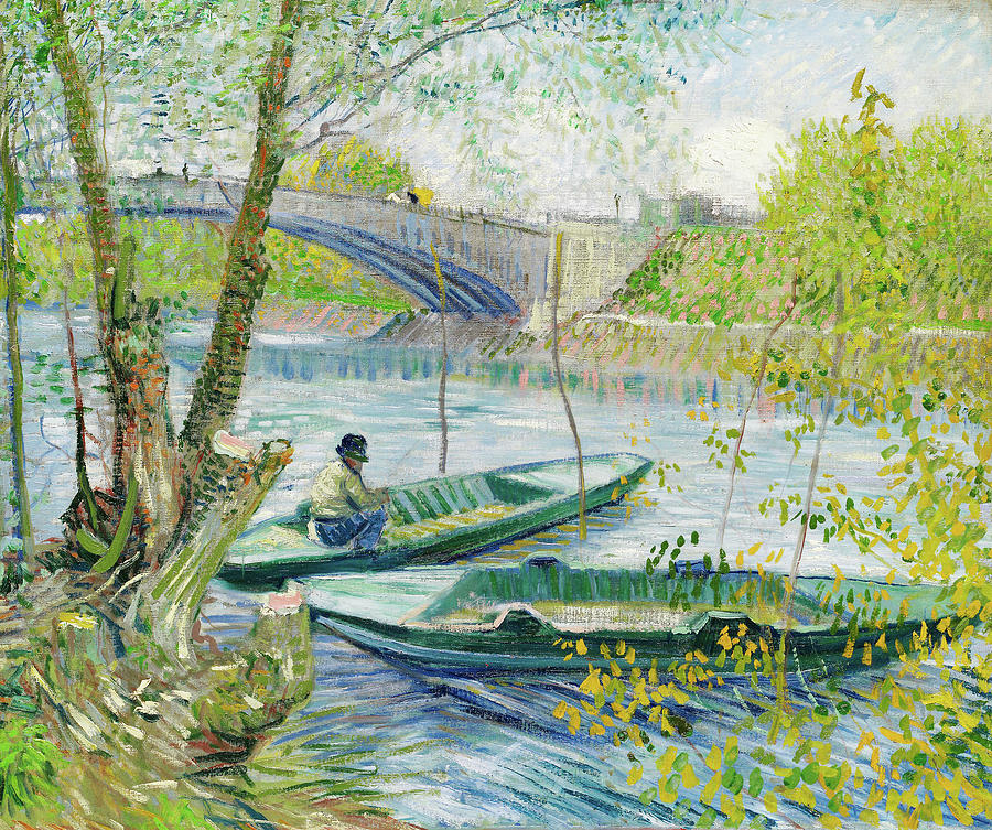 Fishing in Spring. #1 Painting by Vincent Van Gogh