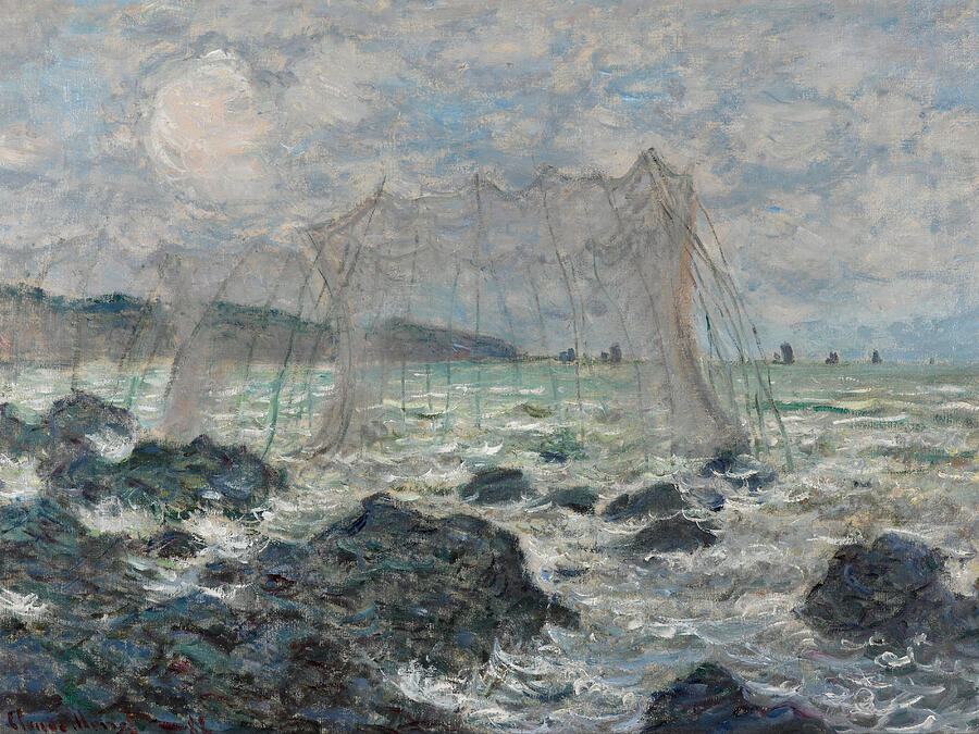 Fishing nets at Pourville, from 1882 Painting by Claude Monet