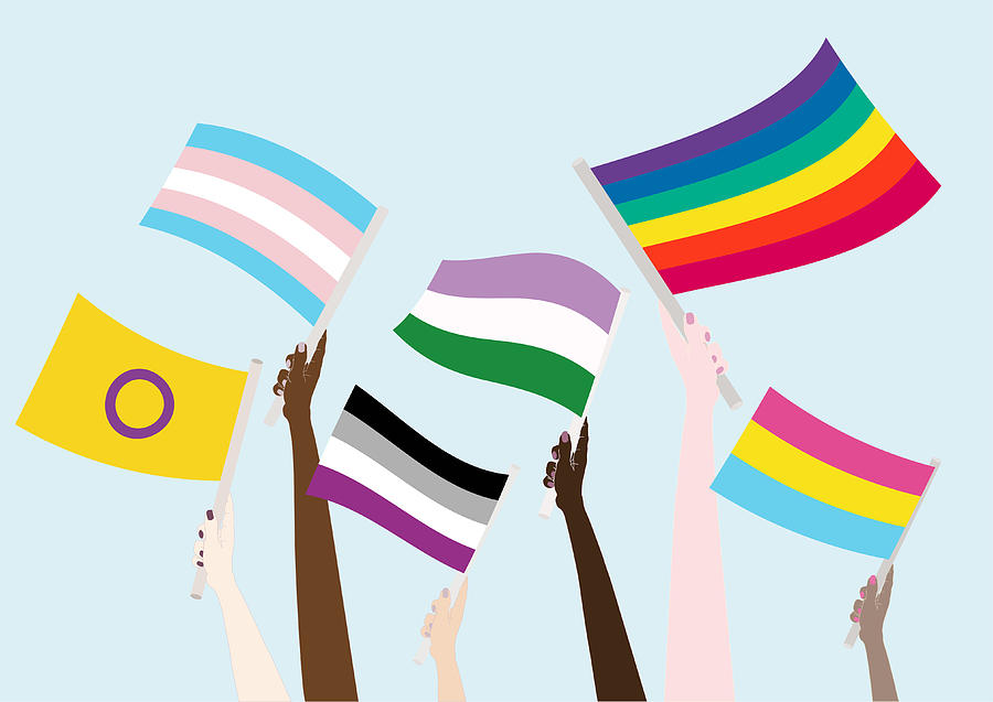 Flags LGBTQIA. Pride month #1 Drawing by Carme Parramon
