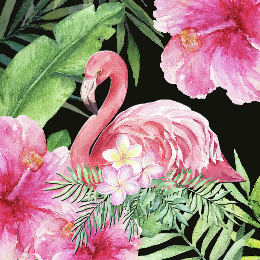 Pink Flamingo In Paradise  Digital Art by HH Photography of Florida