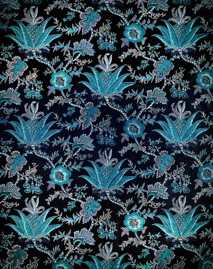 Floral Fabric Vintage Gift Pattern Blue #1 Photograph by John Williams