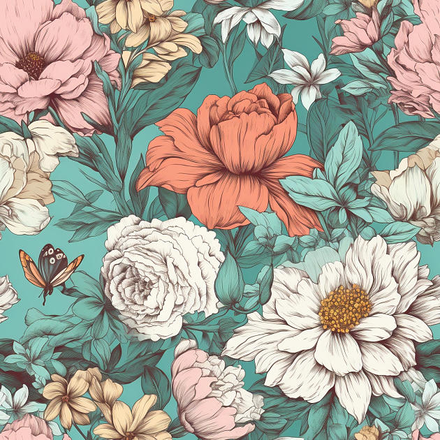 Floral Pattern 3 Digital Art by Britten Adams