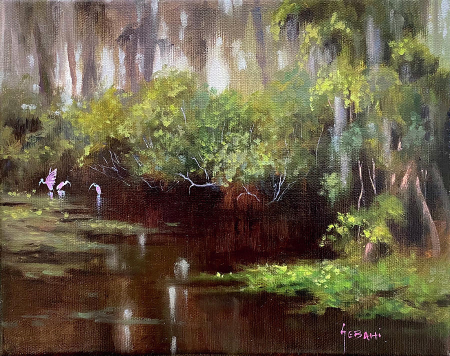 Florida Backcountry River and Wildlife Art Print Painting by Karim ...