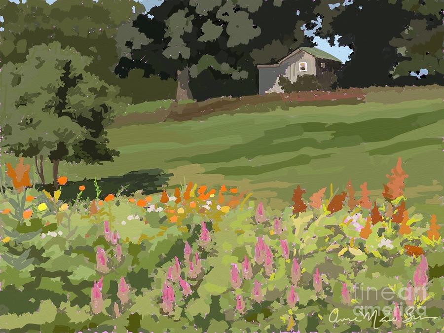 Flower Farm Hill Digital Art by Anne Marie Brown