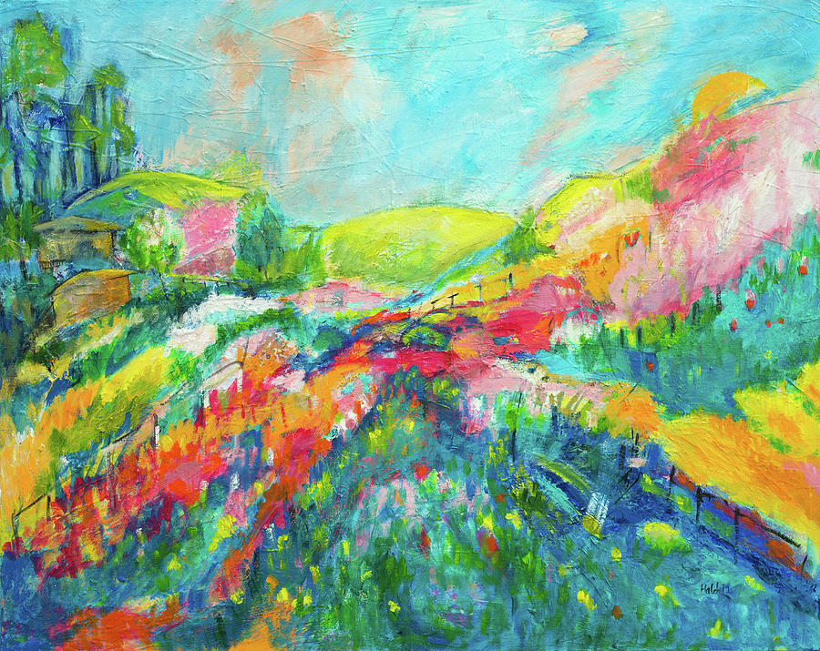 Flower Fields Painting by Haleh Mahbod