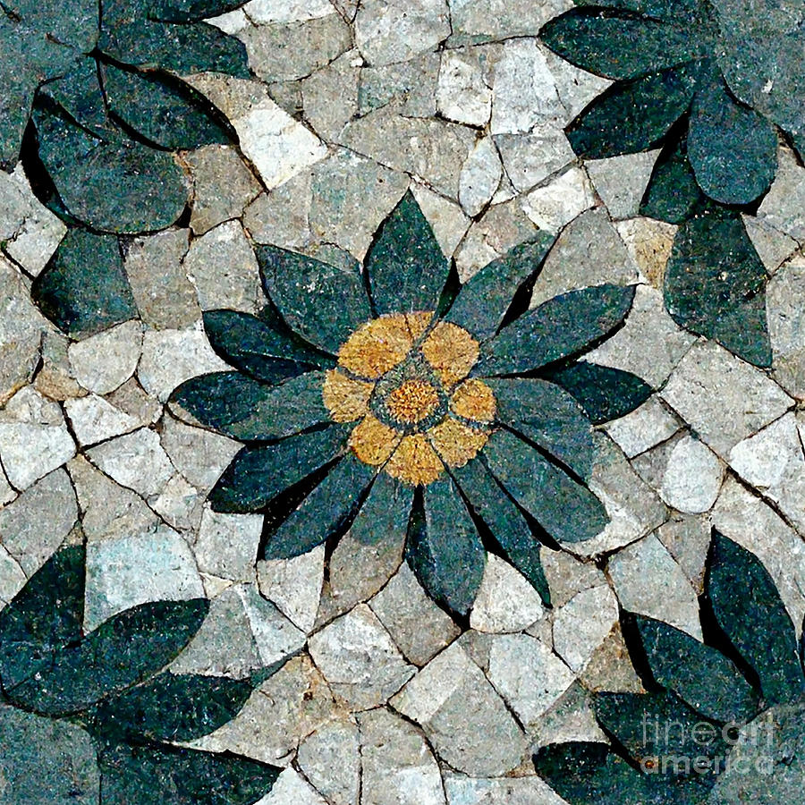 Flower Digital Art - Flowered stone mosaic #1 by Sabantha