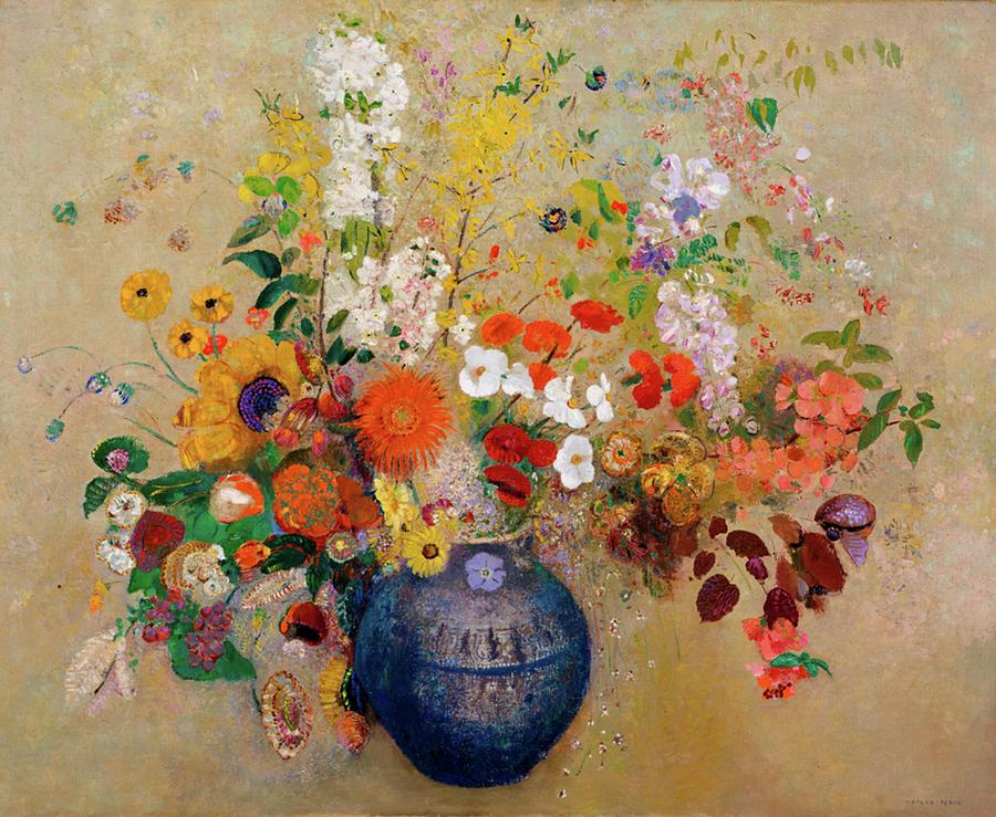 Odilon Redon Painting - Flowers, 1909 #2 by Odilon Redon