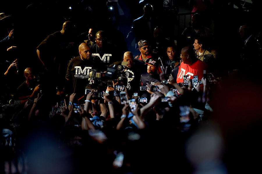 Floyd Mayweather Jr. v Manny Pacquiao - Weigh-In #1 Photograph by Harry How