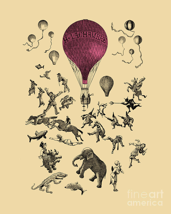 Animal Digital Art - Flying Circus #1 by Madame Memento