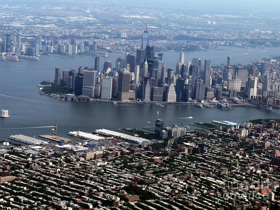 Flying over NYC, Aerial NYC Photo  #1 Photograph by Steven Spak