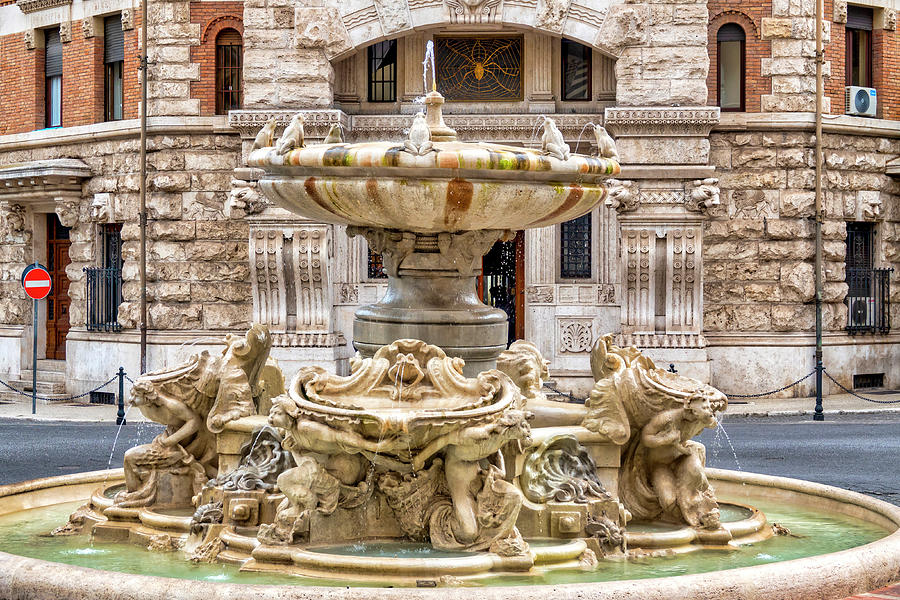 Fontana delle Rane and the Palazzo del Ragno  #1 Photograph by Fabrizio Troiani