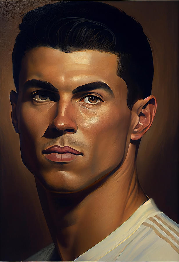 Fantasy Painting - Footbal  Star  Cristiano  Ronaldo  masterful  photor by Asar Studios #1 by Celestial Images