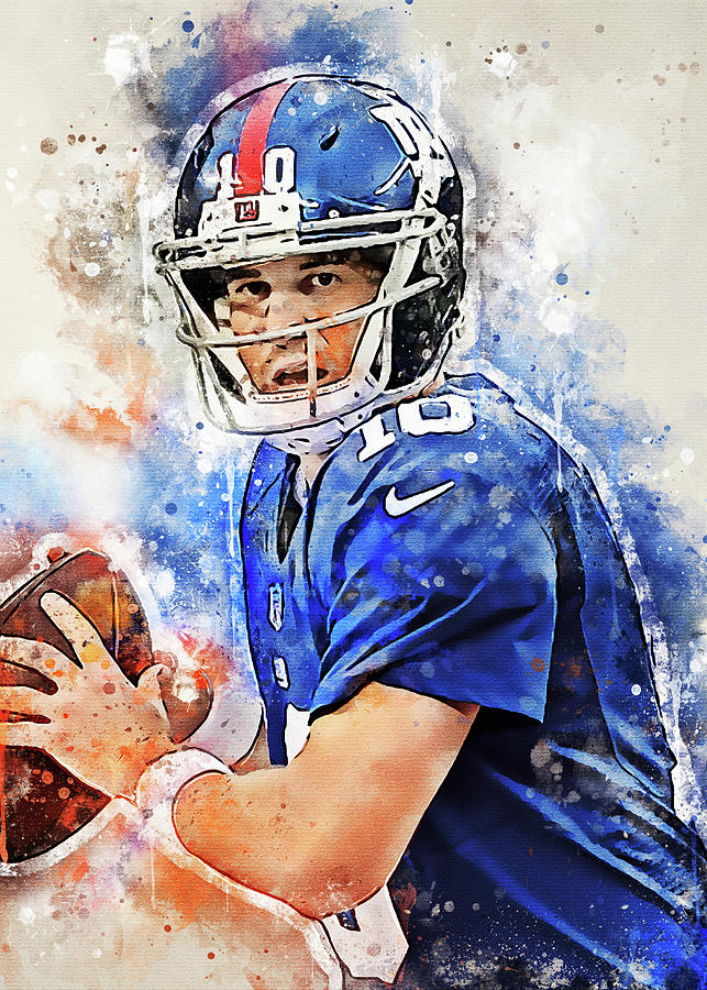 Football Art New York Giants Player Eli Manning Elimanning Eli Manning ...