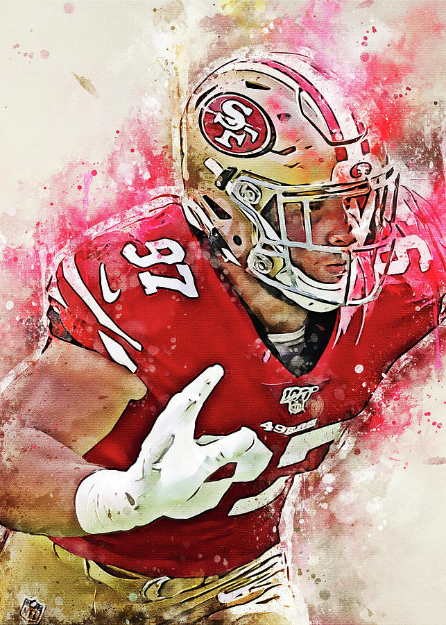 Football Art San Francisco 49Ers Player Nick Bosa Nickbosa Nick Bosa ...