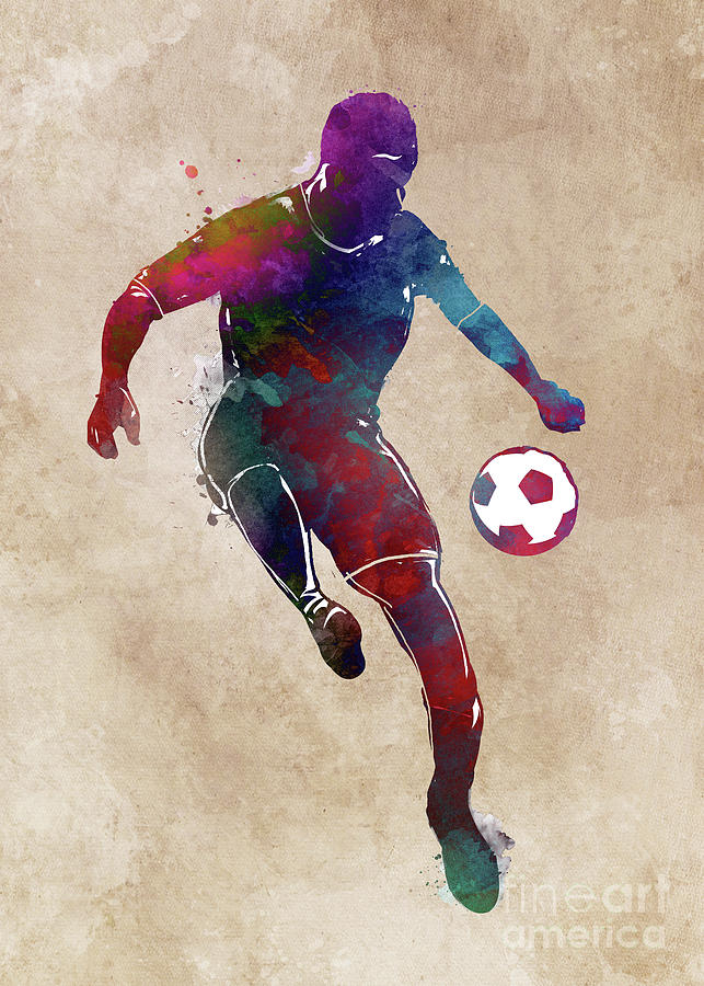 Football player sport art #football #soccer #1 Digital Art by Justyna Jaszke JBJart