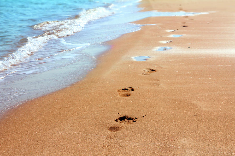Footprints On Sand Beach #1 Photograph by Mikhail Kokhanchikov