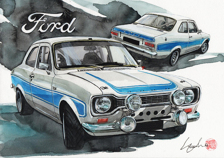 Ford Escort Mk1 Painting by Yoshiharu Miyakawa - Fine Art America