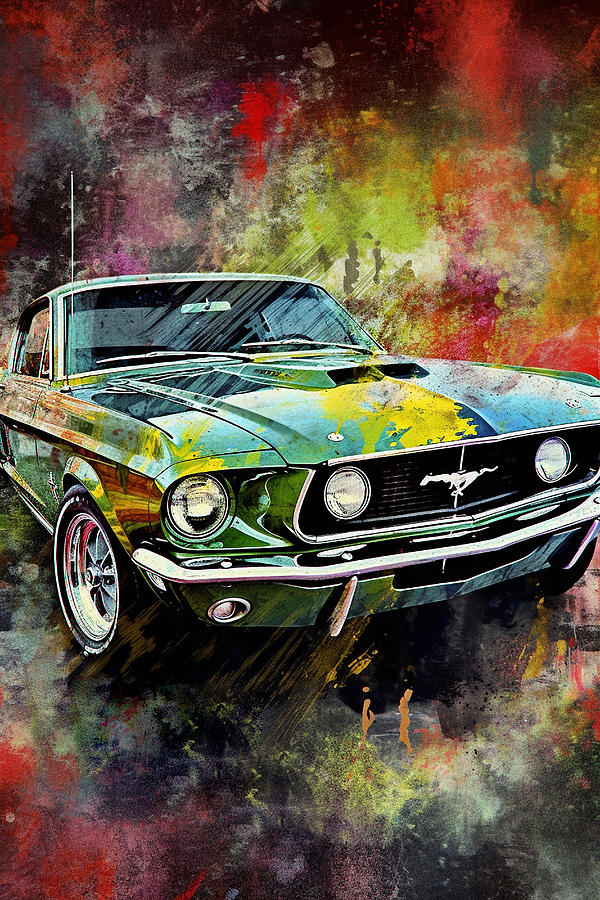 Ford Mustang - Prints Digital Art by SampadArt Gallery - Fine Art America