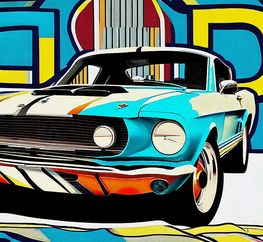 Ford Mustang Shelby Ford Ford Mustang Muscle Pop Art Midcentury Modern ...