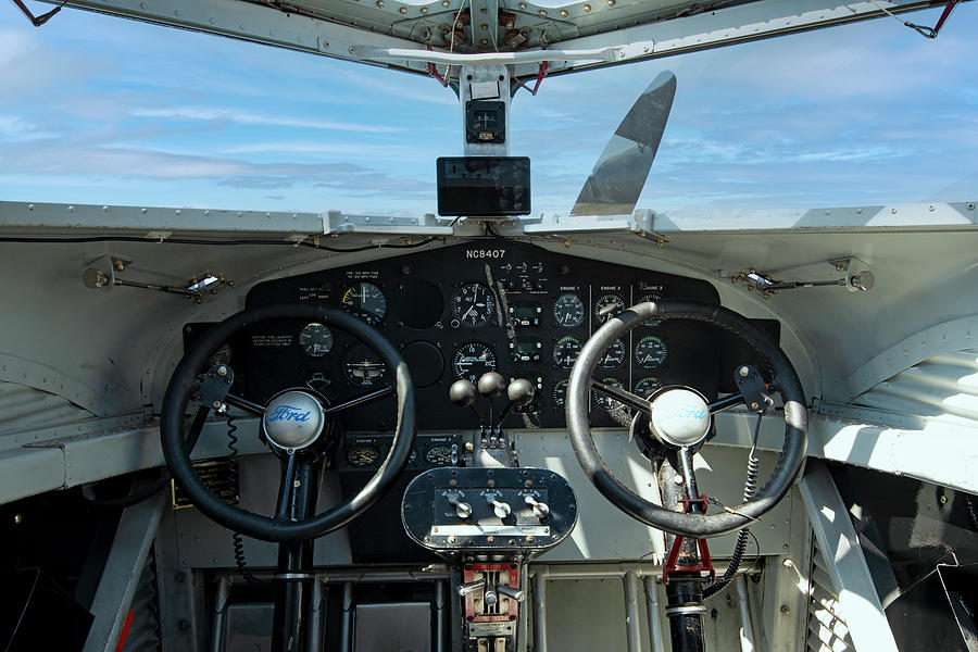 Vintage Photograph - Ford Tri Motor Cockpit #2 by Chris Smith