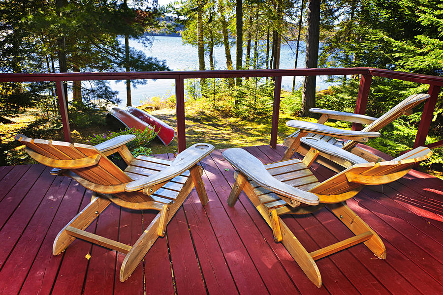 Summer Photograph - Forest cottage deck and chairs #1 by Elena Elisseeva