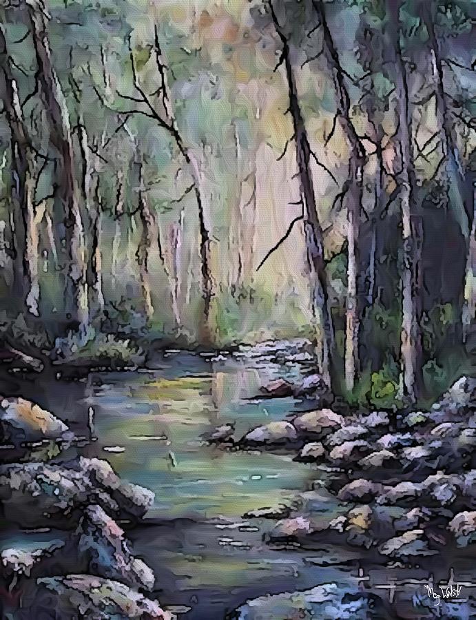 Forest Stream 2 #1 Mixed Media by Megan Walsh