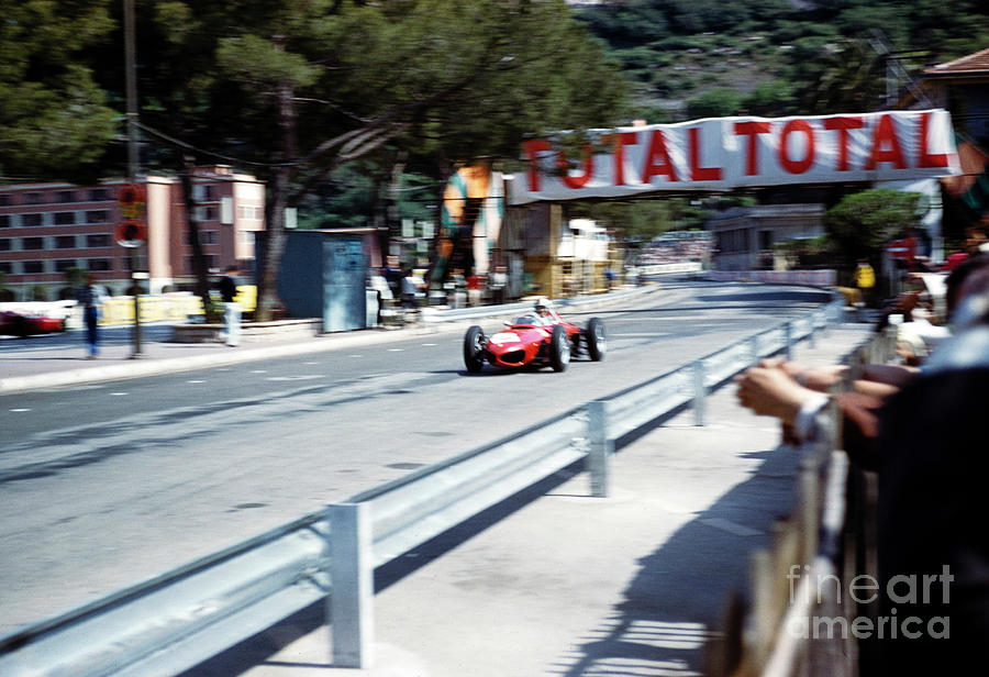 Car Photograph - Formula One motor racing Monaco Grand Prix race 1961 #1 by Ian Murray