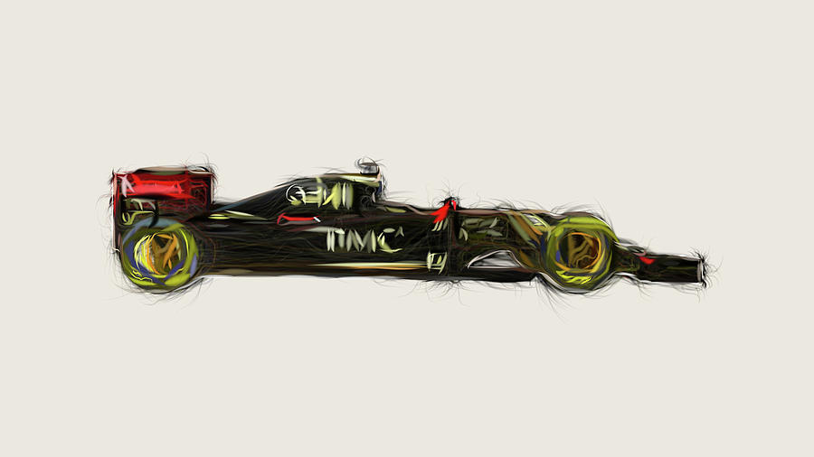 Formula1 Lotus E23 Car Drawing Digital Art by CarsToon Concept | Pixels