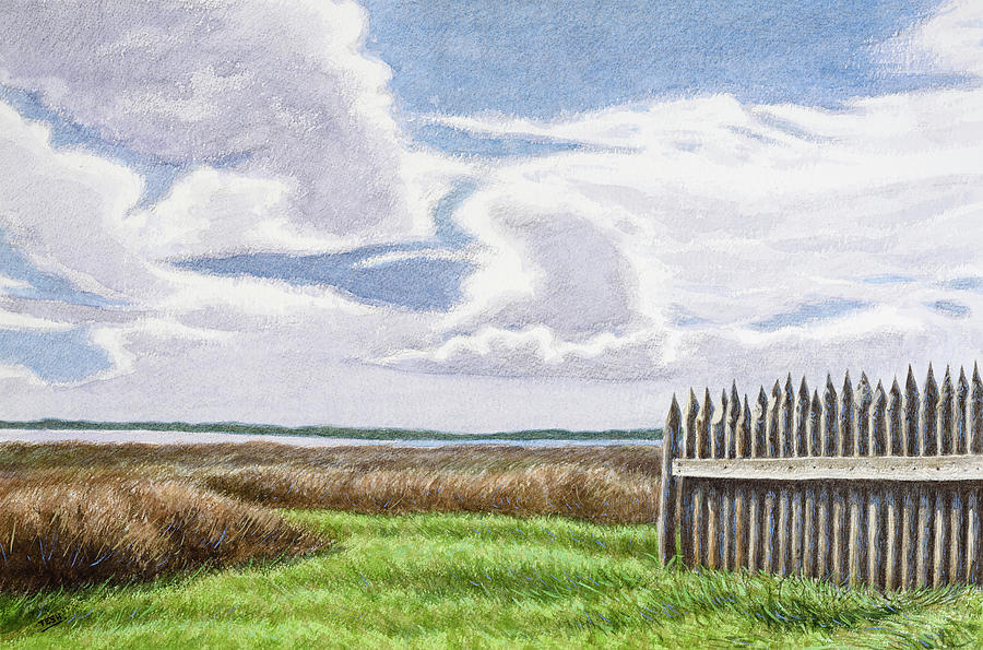 Fort Fisher Fence #1 Painting by Tesh Parekh