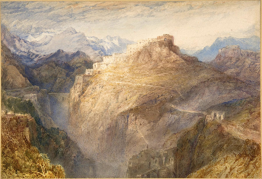 Fort of LEssillon, Val de la Maurienne, France #2 Drawing by Joseph Mallord William Turner