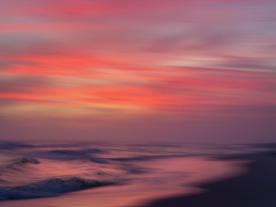 Fort Pickens Beach Sunset Abstract, Gulf Island National Seashore, Florida #1 Photograph by Dawna Moore Photography