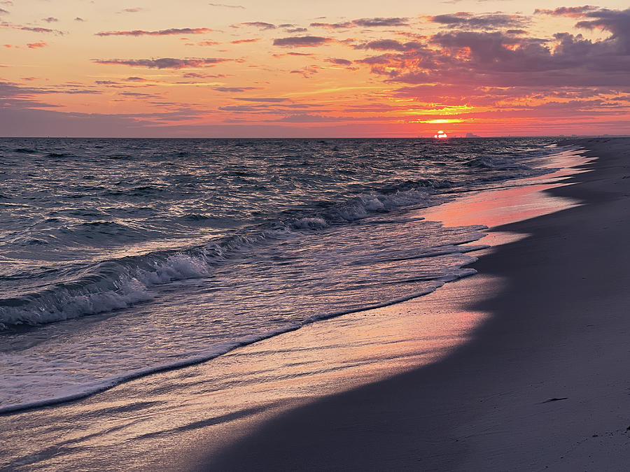 Fort Pickens Beach Sunset, Gulf Island National Seashore, Florida #1 Photograph by Dawna Moore Photography