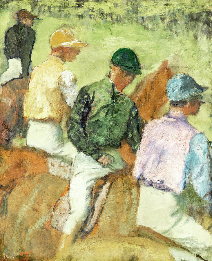 Four Jockeys #1 Painting by Art Dozen - Pixels