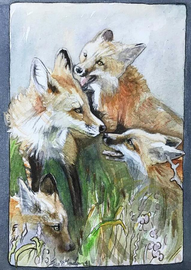 Fox Painting - Fox Family #1 by Susie Gordon